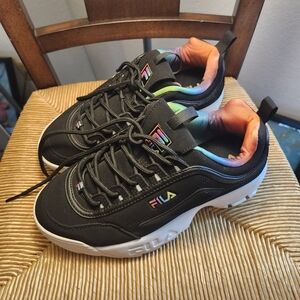 💖💖💖FILA Black Sneakers with Rainbow Inner Lining💖💖💖